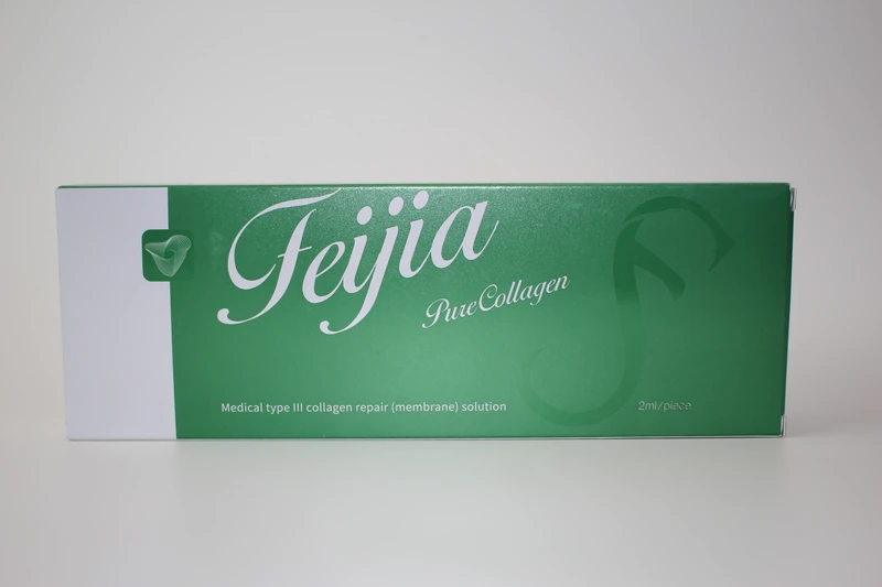 Green and white Feijia Pure Collagen box labeled 2 mL per piece